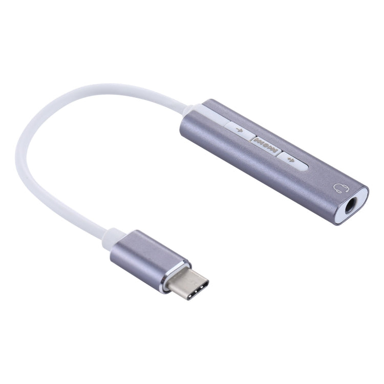 Aluminum Shell 3.5mm Jack External USB-C / Type-C Sound Card HIFI Magic Voice 7.1 Channel Converter Adapter Free Drive, USB Type-C Port Grey, USB Type-C Port Silver, USB Type-C Port Black – Durable Build, Easy to Use USB Type-C Port Grey Grey