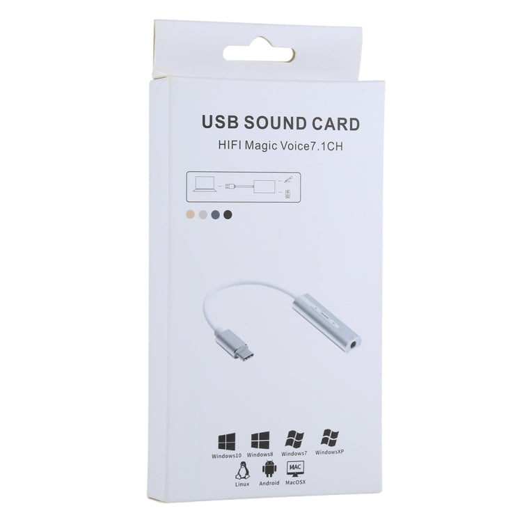 Aluminum Shell 3.5mm Jack External USB-C / Type-C Sound Card HIFI Magic Voice 7.1 Channel Converter Adapter Free Drive, USB Type-C Port Grey, USB Type-C Port Silver, USB Type-C Port Black – Durable Build, Easy to Use