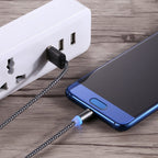 360 Degree Rotation 1m Weave Style USB-C / Type-C to USB 2.0 Strong Magnetic Charger Cable with LED Indicator – Magnetic