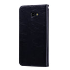 Business Style Oil Wax Texture Horizontal Flip Leather Case for Galaxy J4+, with Holder & Card Slots & Wallet, For Galaxy J4+