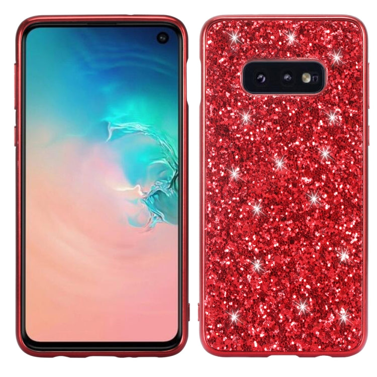Glitter Powder Shockproof TPU Protective Case for Galaxy S10+, For Galaxy S10+ For Galaxy S10+ Red