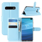 Litchi Texture Horizontal Flip Leather Case for Galaxy S10 6.1, with Wallet & Holder & Card Slots, Galaxy S10, For Galaxy S10 Galaxy S10 Blue