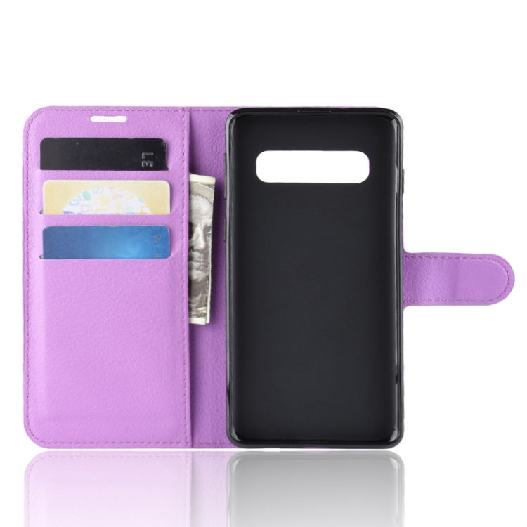 Litchi Texture Horizontal Flip Leather Case for Galaxy S10 6.1, with Wallet & Holder & Card Slots, Galaxy S10 – Card Slot, Flip, Leather, For Galaxy S10