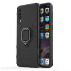 Shockproof PC + TPU Protective Case for Galaxy A50, with Magnetic Ring Holder, For Galaxy A50 For Galaxy A50 Black