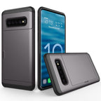 Shockproof Rugged Armor Protective Case for Galaxy S10+, with Card Slot , For Galaxy S10+, Galaxy S10+ For Galaxy S10+ Grey