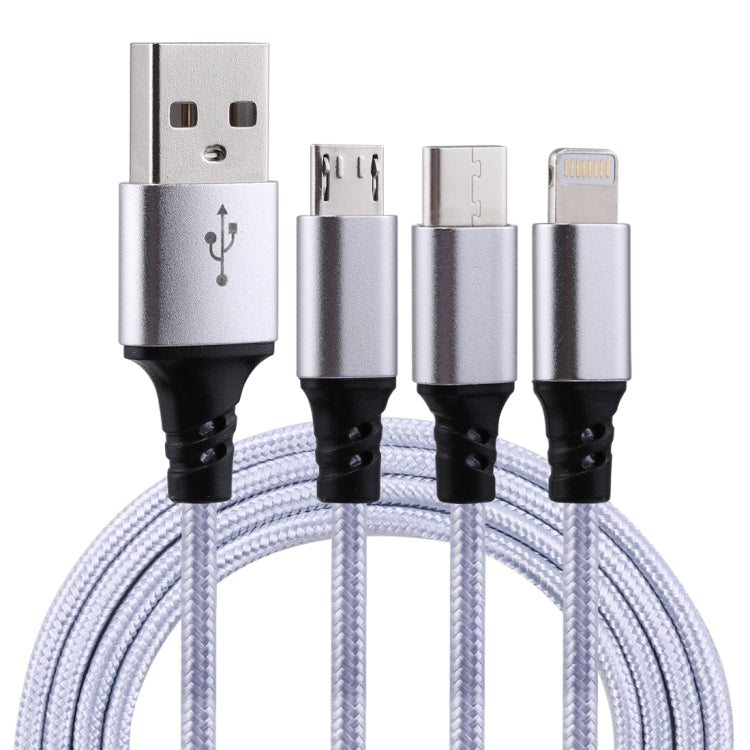 Charging Cable – Braided Nylon Silver