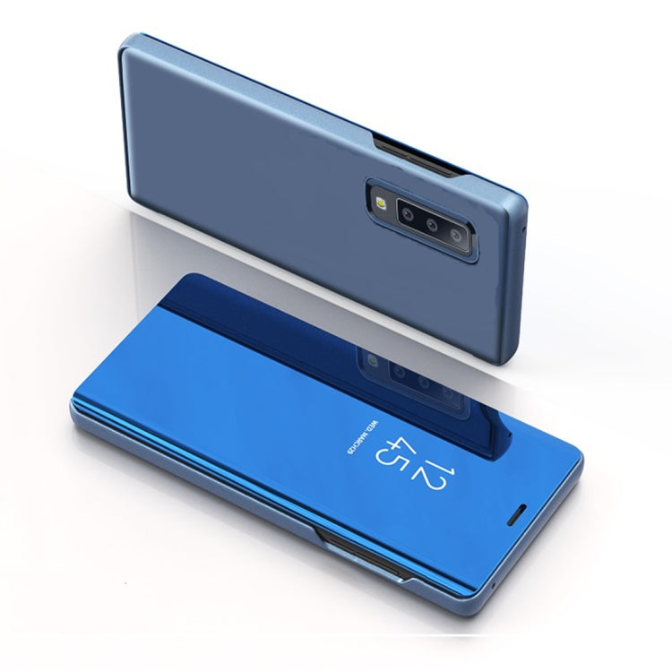 Mirror Clear View Horizontal Flip PU Smart Leather Case for Galaxy A7 (2018), with Holder, For Galaxy A7 (2018) For Galaxy A7 (2018) Blue
