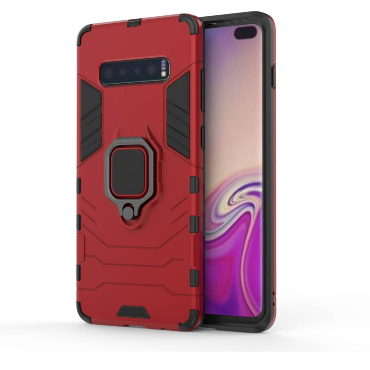 PC + TPU Shockproof Protective Case for Samsung Galaxy S10 Plus, with Magnetic Ring Holder, For Galaxy S10 Plus, For Samsung Galaxy S10 Plus For Galaxy S10 Plus Red