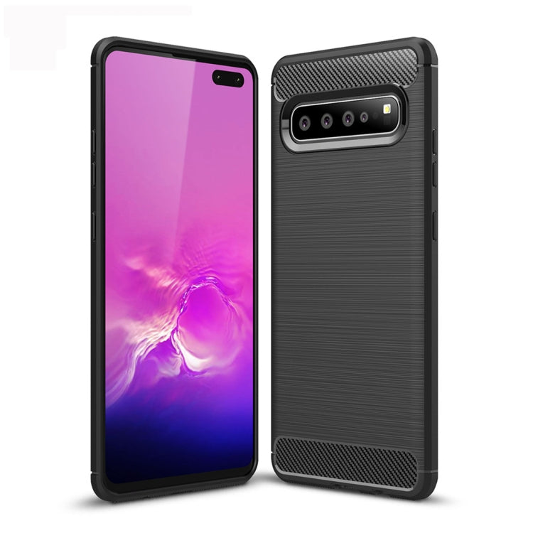 Brushed Texture Carbon Fiber TPU Case for Galaxy S10 5G, For Galaxy S10 5G, For Samsung Galaxy S10 5G For Galaxy S10 5G Black