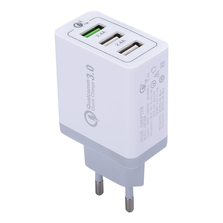 XHF30W 3 QC3.0 USB Fast Charging Wall Charger, EU Plug, EU Plug – Fast Charging, TPU