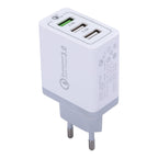 XHF30W 3 QC3.0 USB Fast Charging Wall Charger, EU Plug, EU Plug – Fast Charging, TPU