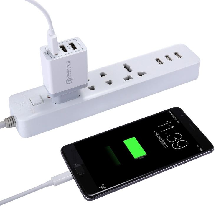 XHF30W 3 QC3.0 USB Fast Charging Wall Charger, EU Plug, EU Plug – Fast Charging, TPU