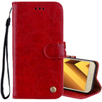 For Samsung Galaxy A5 (2017) Business Style Oil Wax Texture Horizontal Flip Leather Case with Holder & Card Slots & Wallet, For Galaxy A5 (2017) For Galaxy A5 (2017) Red