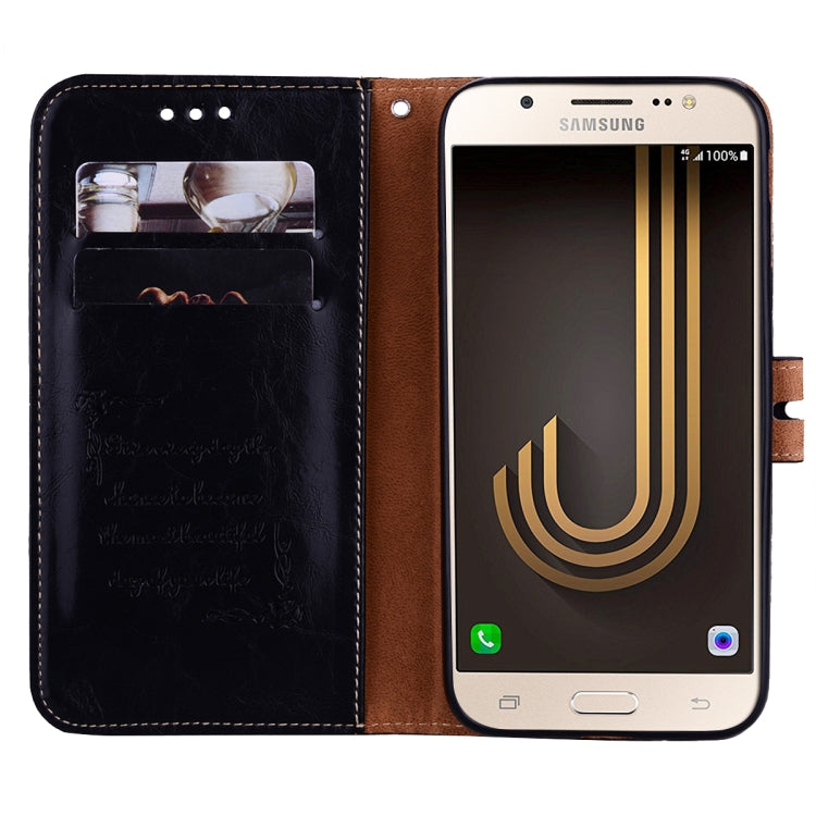 For Galaxy J3 (2017) / J330 (EU Version) Business Style Oil Wax Texture Horizontal Flip Leather Case with Holder & Card Slots & Wallet, For Galaxy J3 (2017) / J330 (EU Version)