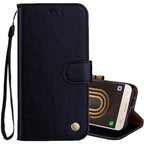 For Galaxy J3 (2017) / J330 (EU Version) Business Style Oil Wax Texture Horizontal Flip Leather Case with Holder & Card Slots & Wallet, For Galaxy J3 (2017) / J330 (EU Version) For Galaxy J3 (2017) J330 (EU Version) Black