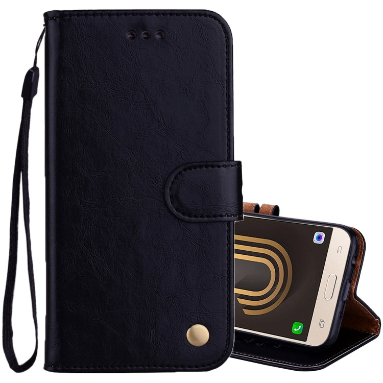 For Samsung Galaxy J5 (2017) / J530 (EU Version) Business Style Oil Wax Texture Horizontal Flip Leather Case with Holder & Card Slots & Wallet, For Galaxy J5 (2017) / J530 (EU Version) For Galaxy J5 (2017) J530 (EU Version) Black