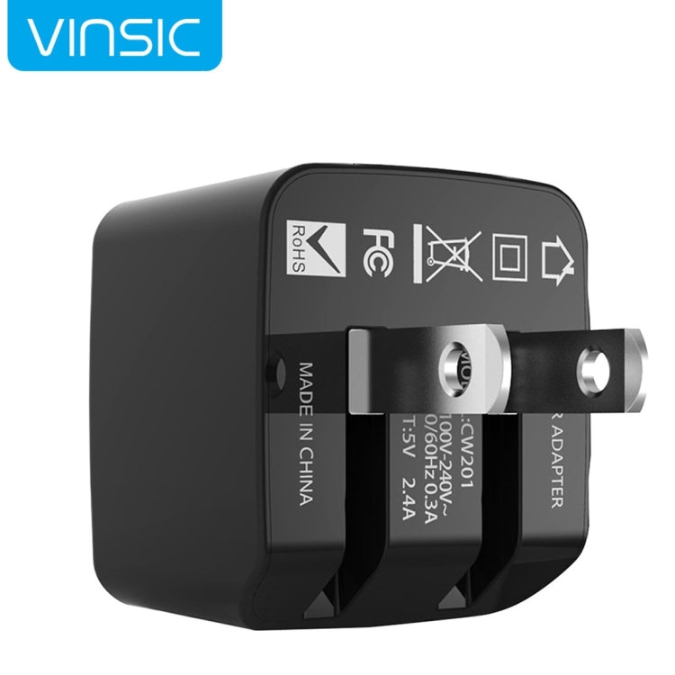 Vinsic 12W 5V 2.4A Output Dual USB Wall Charger USB Charger Adapter – TPU