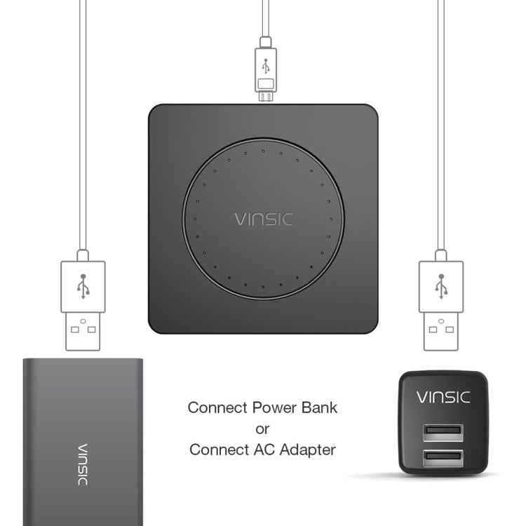 Vinsic 5V 1A Output Qi Standard Portable Wireless Charger Pad, Vinsic – Wireless Charging, TPU