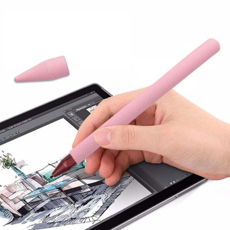 Stylus Pen Silica Gel Protective Case for Microsoft Surface Pro 5 / 6 Pink