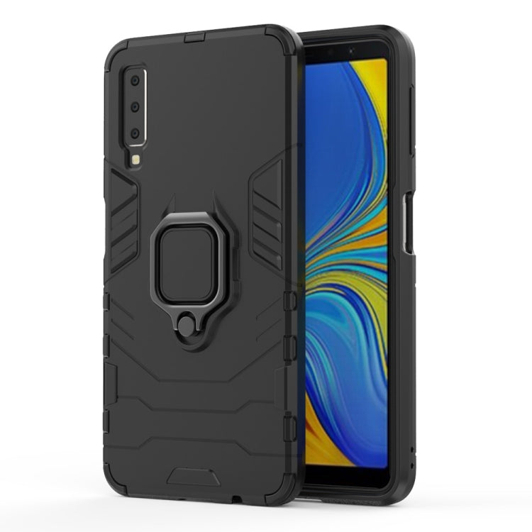 PC + TPU Shockproof Protective Case for Galaxy A70, with Magnetic Ring Holder, For Galaxy A70 For Galaxy A70 Black