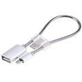 24cm 2A Micro USB to USB Aluminum Alloy Hose OTG Adapter Data Charging Cable with USB-C / Type-C Connector – Aluminum Alloy, Data Transmission Silver
