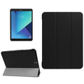For Galaxy Tab S3 9.7 inch T820 / T825 Custer Texture Horizontal Flip Leather Case with 3-folding Holder, For Galaxy Tab S3 9.7 For Galaxy Tab S3 9.7 Black