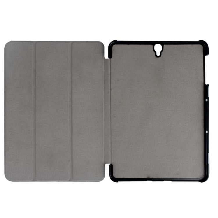 For Galaxy Tab S3 9.7 inch T820 / T825 Custer Texture Horizontal Flip Leather Case with 3-folding Holder, For Galaxy Tab S3 9.7