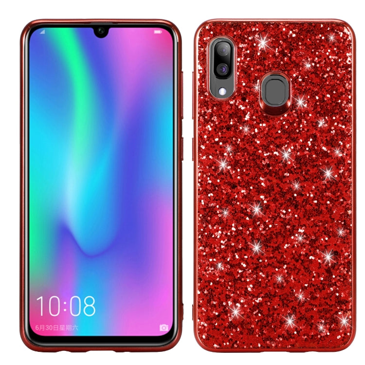 Glittery Powder Shockproof TPU Case for Galaxy A30, For Galaxy A30 For Galaxy A30 Red