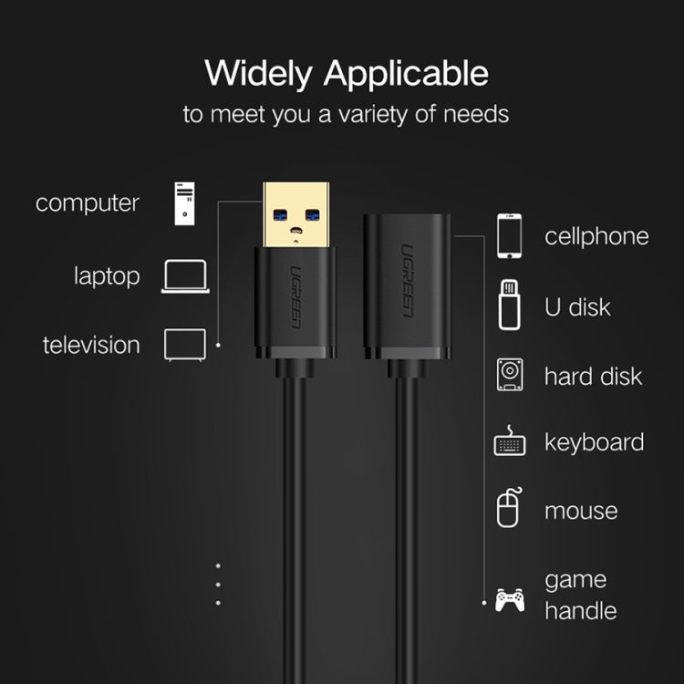 Ugreen 3m USB 3.0 Male to Female Data Sync Super Speed Transmission Extension Cord Cable, Length: 3m – Durable Build, Easy to Use