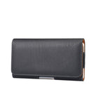 Men Litchi Texture Portable Mobile Phone Back Buckle Transverse Sleeve Waist Pack Leather Case for 6.3 Inch or Below Smartphones