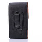 Men Litchi Texture Portable Mobile Phone Back Buckle Vertical Sleeve Waist Pack Leather Case for 6.3 Inch or Below Smartphones, 6.3 inch Litchi Texture – Leather