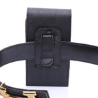 Men Litchi Texture Portable Mobile Phone Back Buckle Vertical Sleeve Waist Pack Leather Case for 6.3 Inch or Below Smartphones, 6.3 inch Litchi Texture – Leather