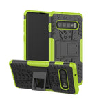 Tire Texture TPU+PC Shockproof Case for Galaxy S10, with Holder, For Galaxy S10 For Galaxy S10 Green