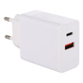 24W PD + QC3.0 Fast Charger Power Adapter Plug Adapter EU Plug, 24W EU Plug 24W EU Plug