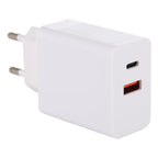 24W PD + QC3.0 Fast Charger Power Adapter Plug Adapter EU Plug, 24W EU Plug 24W EU Plug