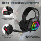 ONIKUMA K10 3.5mm Computer Games Wired Headset with RGB LED Light, K10 – Durable Build, Easy to Use
