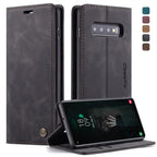 CaseMe-013 Multifunctional Retro Frosted Horizontal Flip Leather Case for Galaxy S10 Plus, with Card Slot & Holder & Wallet, For Galaxy S10 Plus For Galaxy S10 Plus Black