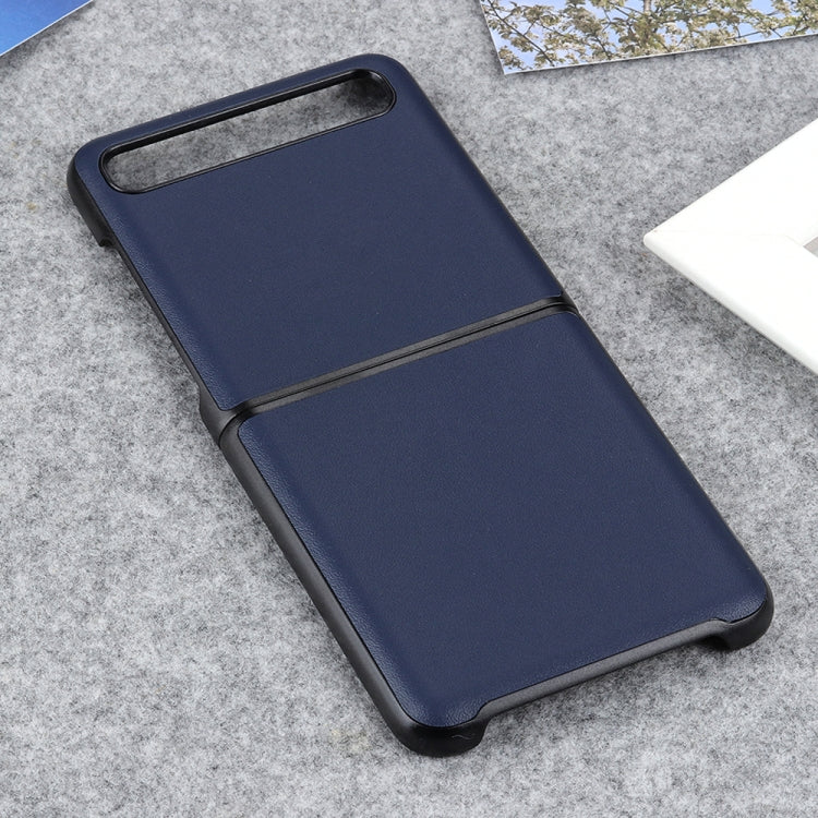 For Galaxy Z Flip Genuine Leather Lambskin Texture Folding Protective Case