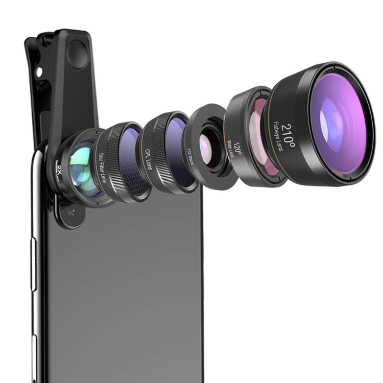 APEXEL Camera Lens – APL-DG6V2 6 in 1 Universal External 2X Telephone+210 Degrees...