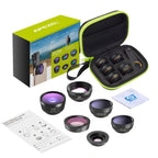 APEXEL Camera Lens – APL-DG6V2 6 in 1 Universal External 2X Telephone+210 Degrees...