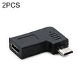 2 PCS USB-C / Type-C Female to Micro USB (Right / Left Angle) Male Elbow Adapter Converter – Durable Build, Easy to Use