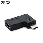 2 PCS USB-C / Type-C Female to Micro USB (Right / Left Angle) Male Elbow Adapter Converter – Durable Build, Easy to Use