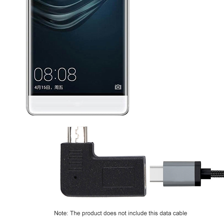 2 PCS USB-C / Type-C Female to Micro USB (Right / Left Angle) Male Elbow Adapter Converter – Durable Build, Easy to Use