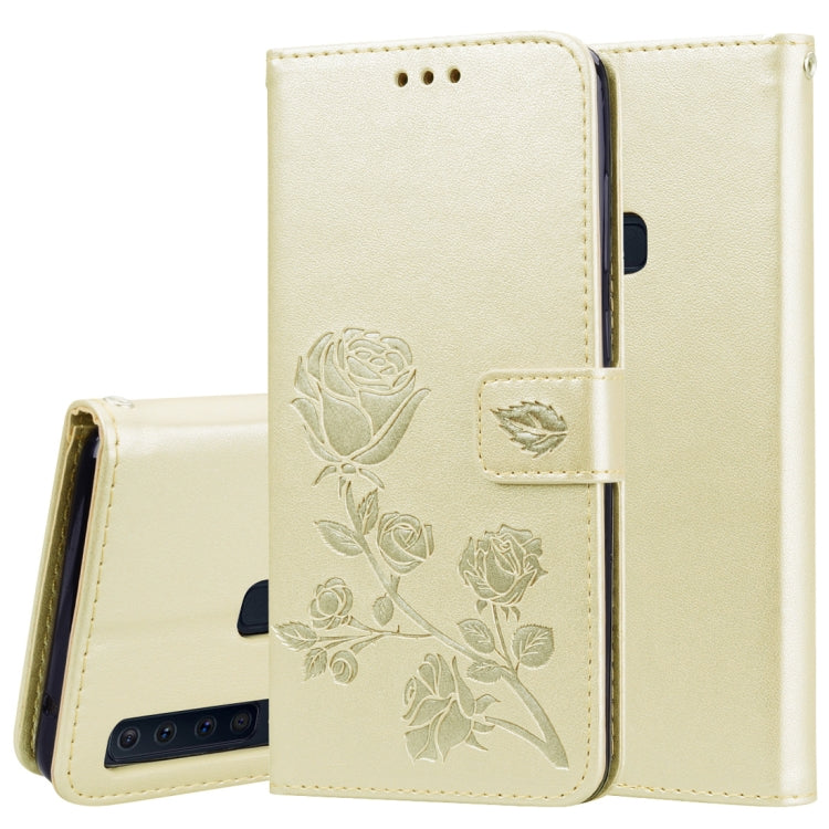 Rose Embossed Horizontal Flip PU Leather Case for Samsung Galaxy A9 (2018) , with Holder & Card Slots & Wallet, For Samsung Galaxy A9 (2018) For Samsung Galaxy A9 (2018) Gold