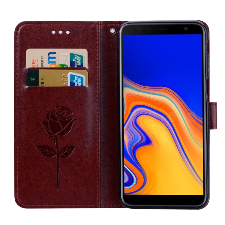 Rose Embossed Horizontal Flip PU Leather Case for Samsung Galaxy J6 Plus, with Holder & Card Slots & Wallet, For Samsung Galaxy J6 Plus