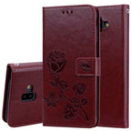 Rose Embossed Horizontal Flip PU Leather Case for Samsung Galaxy J6 Plus, with Holder & Card Slots & Wallet, For Samsung Galaxy J6 Plus For Samsung Galaxy J6 Plus Brown