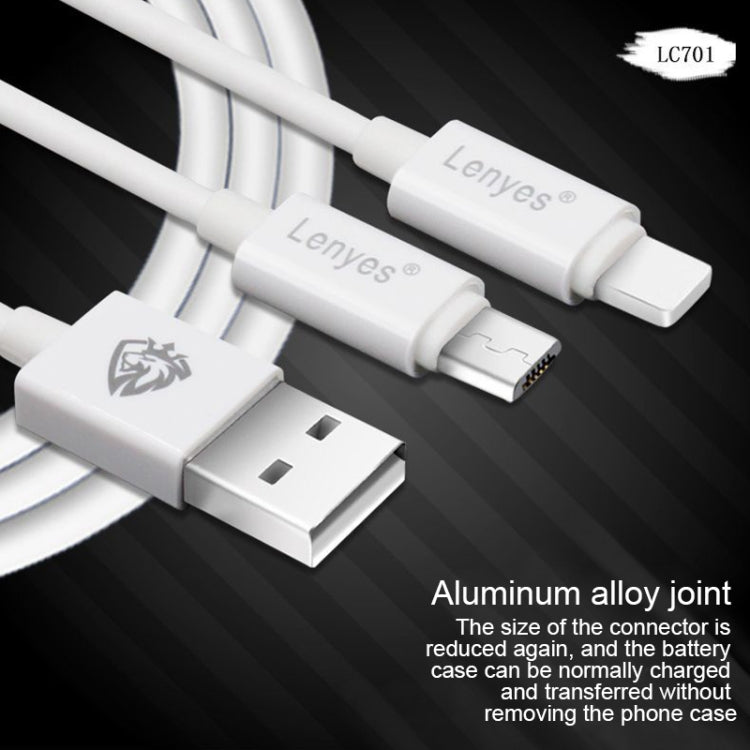 Lenyes LC701 1.5m 2.4A Output USB to Micro USB PVC Data Sync Fast Charging Cable, 1.5m Micro USB – Wear-resistant, Fast Charging, TPU