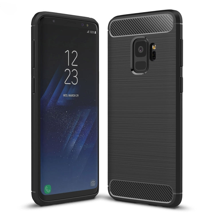 For Galaxy S9 Brushed Carbon Fiber Texture Soft TPU Anti-skip Protective Cover Back Case, For Galaxy S9, For Samsung Galaxy S9 For Galaxy S9 Black