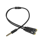 2 in 1 3.5mm Male to Double 3.5mm Female TPE High-elastic Audio Cable...