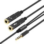 2 in 1 3.5mm Male to Double 3.5mm Female TPE High-elastic Audio Cable...